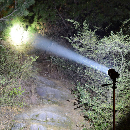 领袖者户外头灯强光充电超亮远射夜钓灯防水LED头戴式黄光手电筒