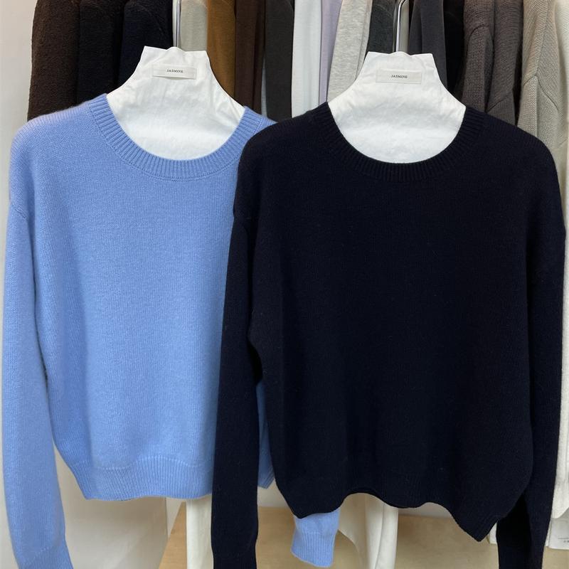 100纯羊毛长袖针织衫女