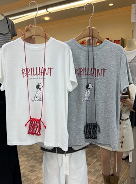 DAHE089配包包印花T恤短袖上衣女