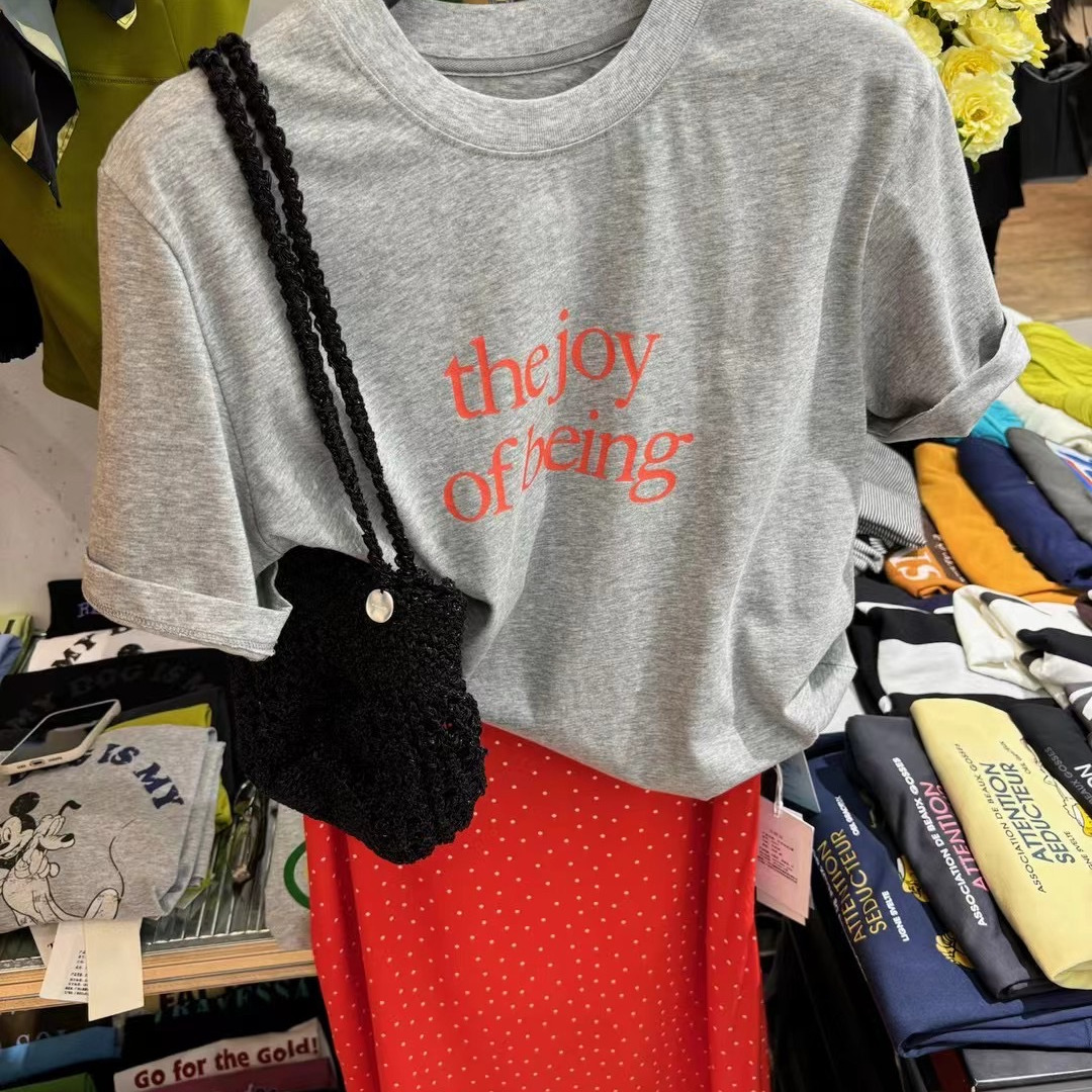 TR十三行2025春夏新款韩版宽松休闲百搭字母印花短袖T恤上衣14317