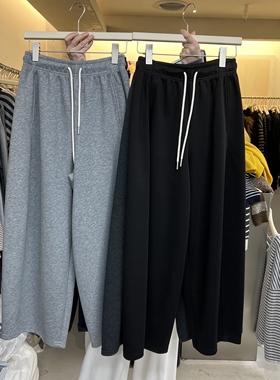 十三行HXL2025秋冬新款韩系高腰宽松百搭系带休闲裤卫裤长裤62812