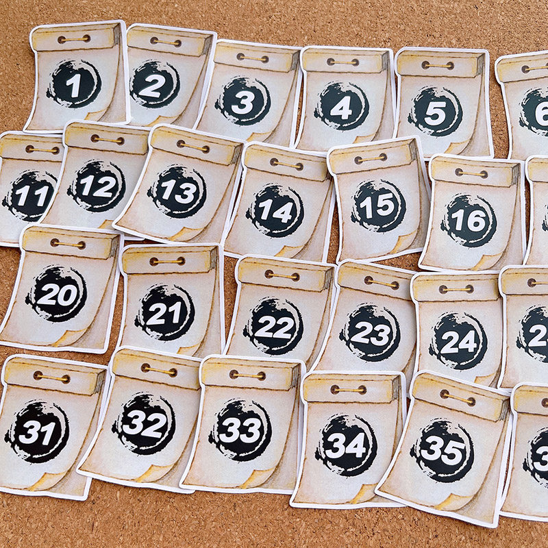 可爱复古日历数字号码贴纸幼儿园编号手抄报手帐日付月付相册装饰