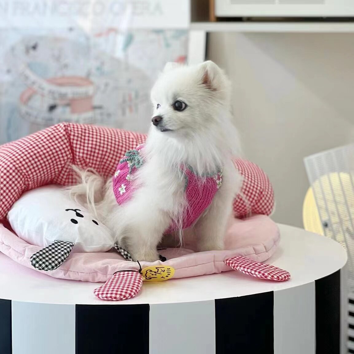 韩国ins新款出口狗狗枕头保护颈椎U型枕小狗猫咪抱枕通用睡袋狗窝