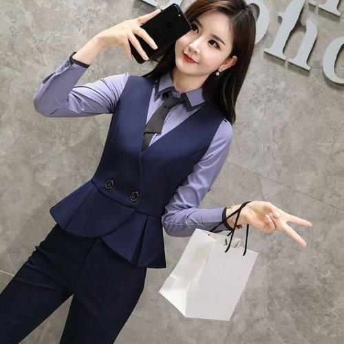 新款春秋时尚坎肩修身西装马甲