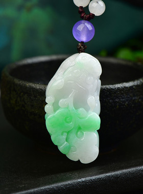 A货翡翠貔貅吊坠冰糯种项链挂坠