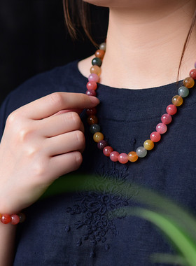 天然盐源玛瑙毫米全新项链现货