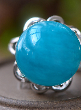 戒指生日礼物天河石男女镶嵌