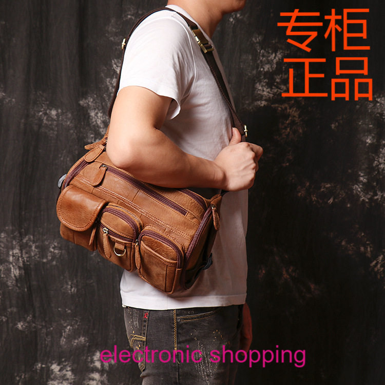 骆嘉工厂新款男真皮胸包女磨砂皮腰包户外运动单肩包多功能斜挎包,箱包皮具/热销女包/男包,男士包袋,淘宝优惠券,粉丝福利购,淘宝优惠卷