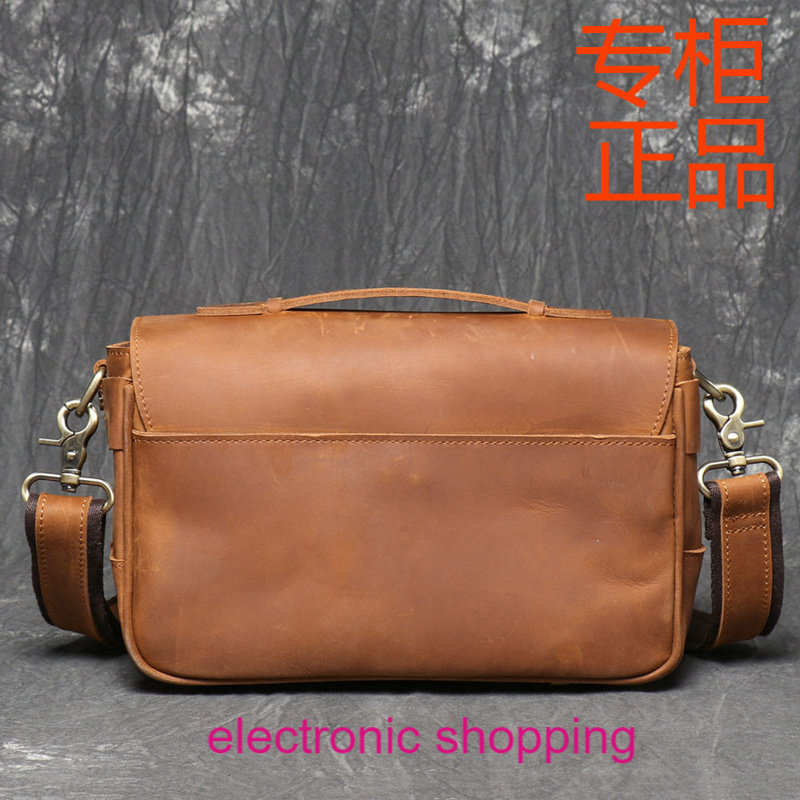 欧美复古真皮单反相机包疯马皮单肩斜挎邮差包头层牛皮手提摄影包,箱包皮具/热销女包/男包,邮差包,淘宝优惠券,粉丝福利购,淘宝优惠卷