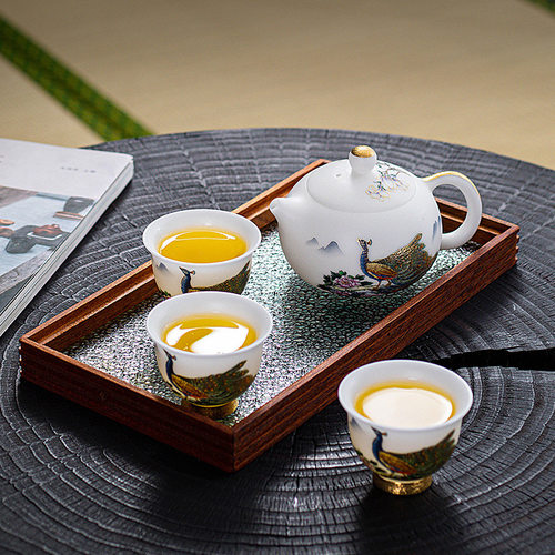 素烧冰种玉瓷便携户外旅行茶具西
