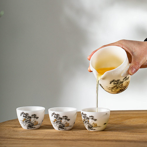 冰种素烧旅行茶具套装皮包礼盒便