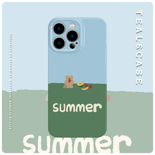 SUMMER~菲林手机壳撞色亮面适用苹果16promaxiphoneOPPORENO10PROFINDX5PRO荣耀MAGIC4PROVIVOX200IQOONEO6