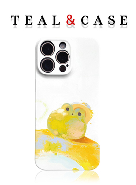 白色青蛙可爱菲林手机壳亮面适用苹果16promaxiphoneOPPORENO10PROFINDX5PRO荣耀MAGIC4PROVIVOX200IQOONEO6