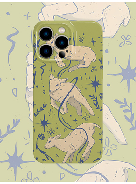 绿色底羊羊菲林手软壳亮面适用苹果16promaxiphoneOPPORENO10PROFINDX5PRO荣耀MAGIC4PROVIVOX200IQOONEO6