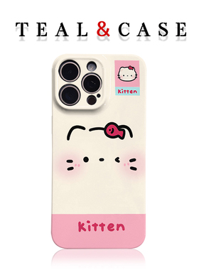 大脸凯蒂粉色菲林手机壳亮面适用苹果16promaxiphoneOPPORENO10PROFINDX5PRO荣耀MAGIC4PROVIVOX200IQOONEO6