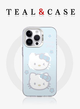 蓝底镂空凯蒂猫磁吸红色绿色蓝色粉色手机壳适用于苹果16promax15pro14iphone13华为mate70pro15Plus17保护套