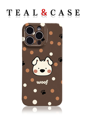 原创图案棕色底小狗手机壳适用苹果16promaxiphoneOPPORENO10PROFINDX5PRO荣耀MAGIC4PROVIVOX200IQOONEO6