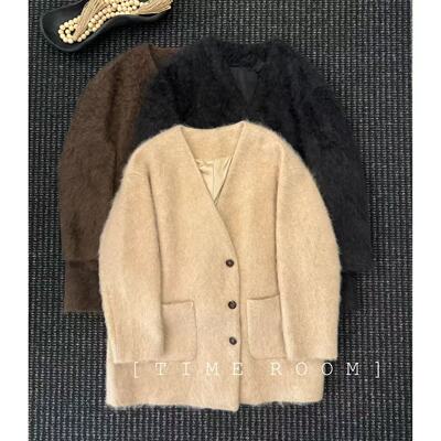 TIME ROOM 2025冬季新品羊绒羊毛拉毛大衣