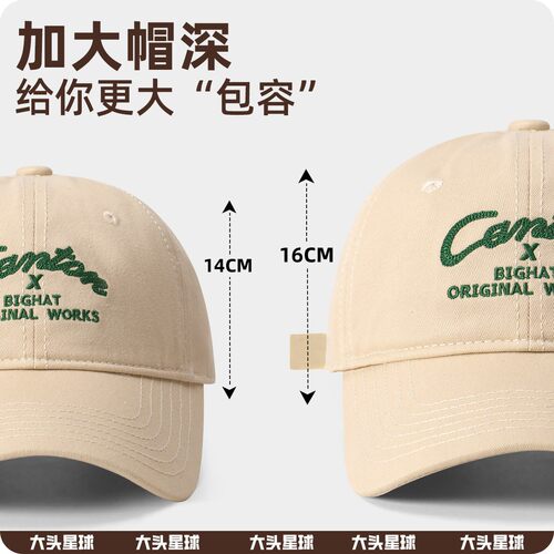 大头星球棒球帽女大头围显脸小鸭舌帽