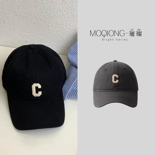 【墨琼】“Ｃ位出道”大头围帽子女潮软顶棒球帽韩版显脸小鸭舌帽