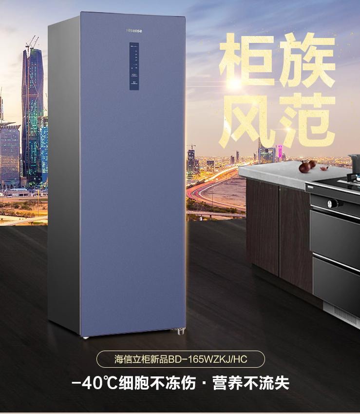 hisense/海信 bd-165wzkj/hc 金属杀菌电脑控温冷柜冰柜立式家用