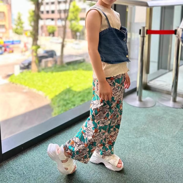 外贸日单女童凉鞋中大童轻质休闲抽绳增高厚底沙滩运动凉鞋小学生
