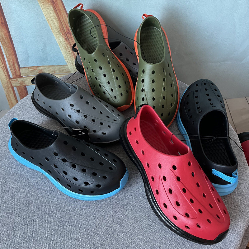 欧美外贸大码男洞洞鞋软弹轻便凉鞋户外一脚蹬包头涉水沙滩鞋包跟,流行男鞋,洞洞鞋,淘宝优惠券,粉丝福利购,淘宝优惠卷