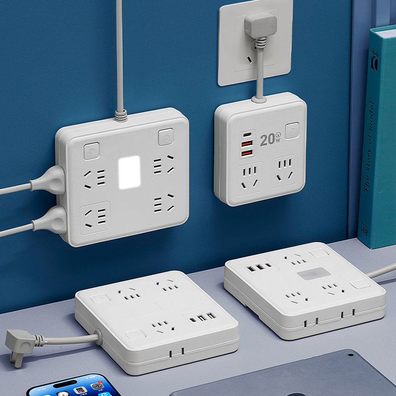 2脚插头插座接线板带USB