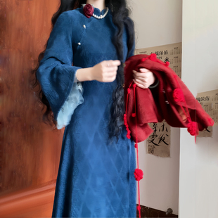 一整套复古外套改良旗袍连衣裙两件套装 新中式 国风独特漂亮秋冬装