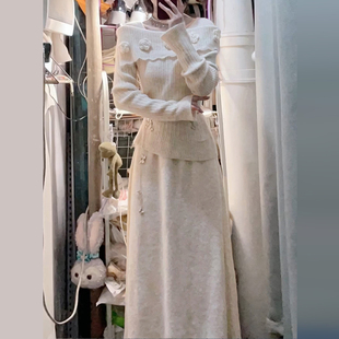 法式温柔风气质针织连衣裙子女秋冬季2026新款减龄独特两件套装裙