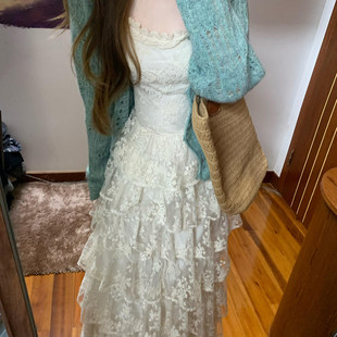 独特漂亮一整套早春蕾丝吊带连衣裙两件套装2026新款长裙子蛋糕裙