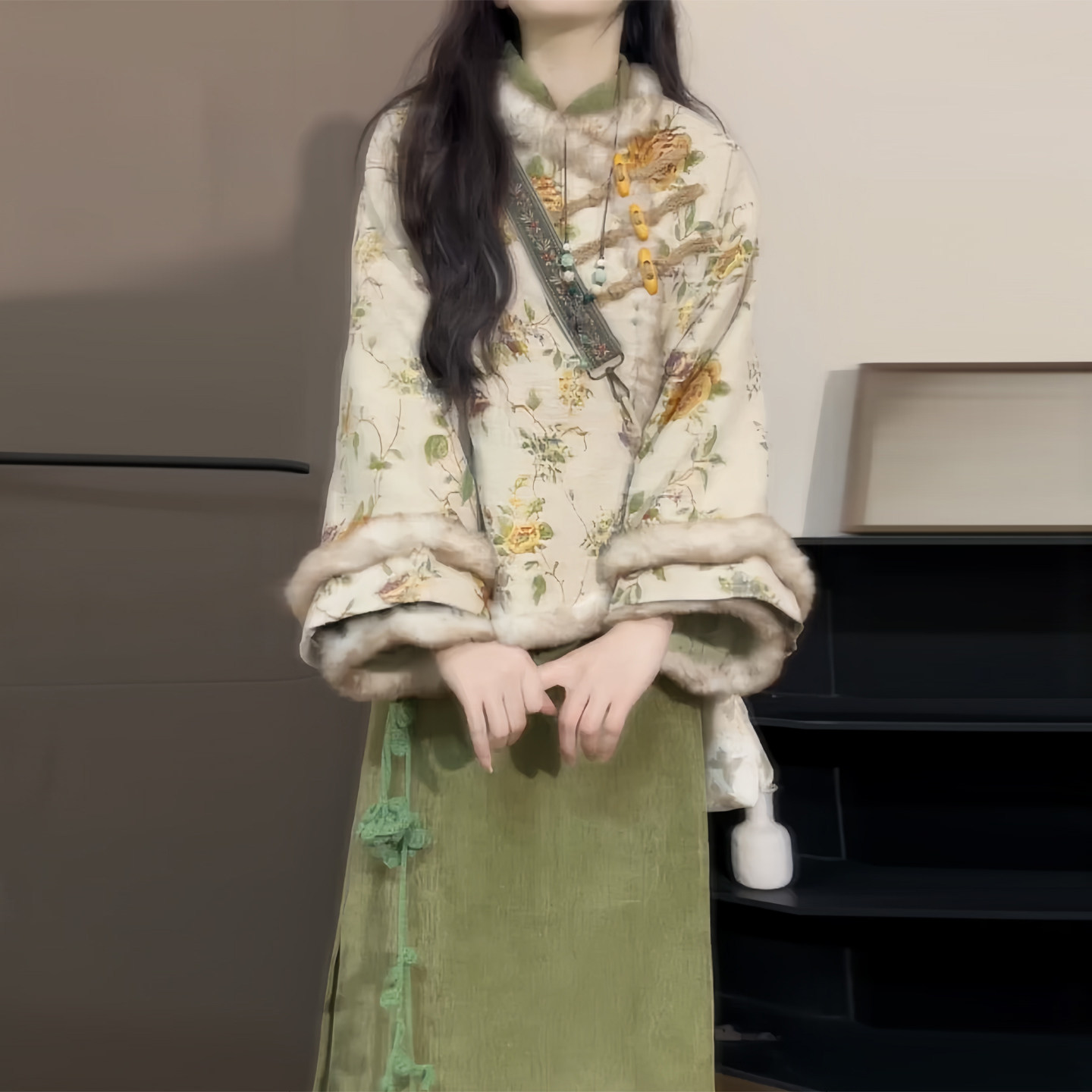 新中式国风旗袍连衣裙两件套装裙