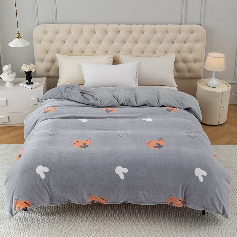 定做a类加厚牛奶绒被套单件定制尺寸冬天加大被罩229*230X250*248