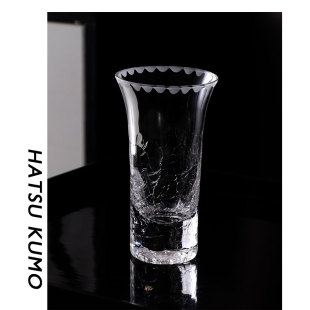 清酒白酒杯子水晶玻璃手刻裂纹岩茶杯 闻香杯 冰裂 初云原创藏式