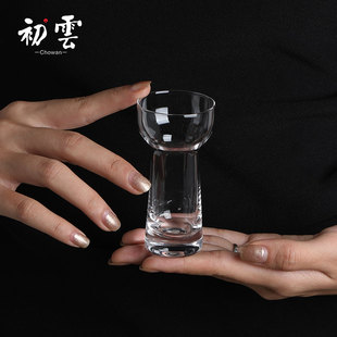 初云硝子小酒杯 虚怀看佳人}中古国潮高台白酒杯 {风吹过 香遗落