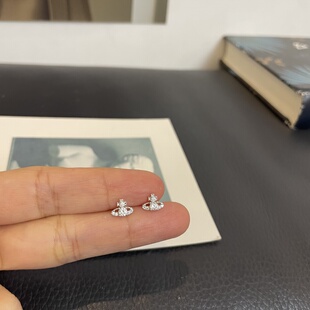 Chic满钻土星 Bling闪～超精致 ！S925通体纯银养耳洞小耳钉儿童