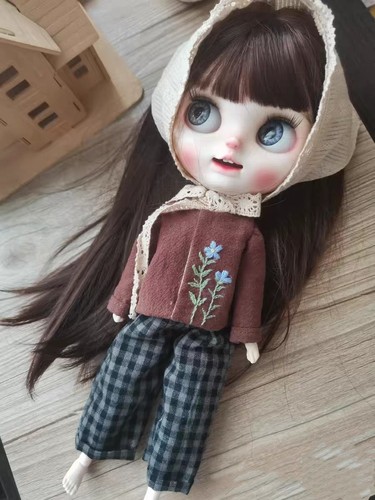 blythe小布娃衣刺绣娃衣ob24ob22茶染娃衣