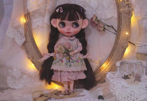 blythe小布娃衣ob24茶染ob22刺绣娃衣套装