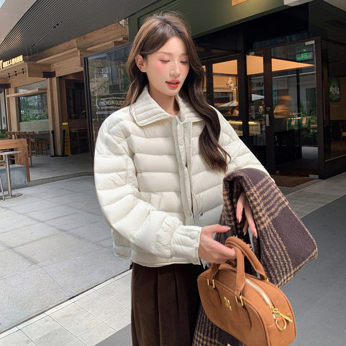 韩版短款轻薄排骨羽绒服女高级感