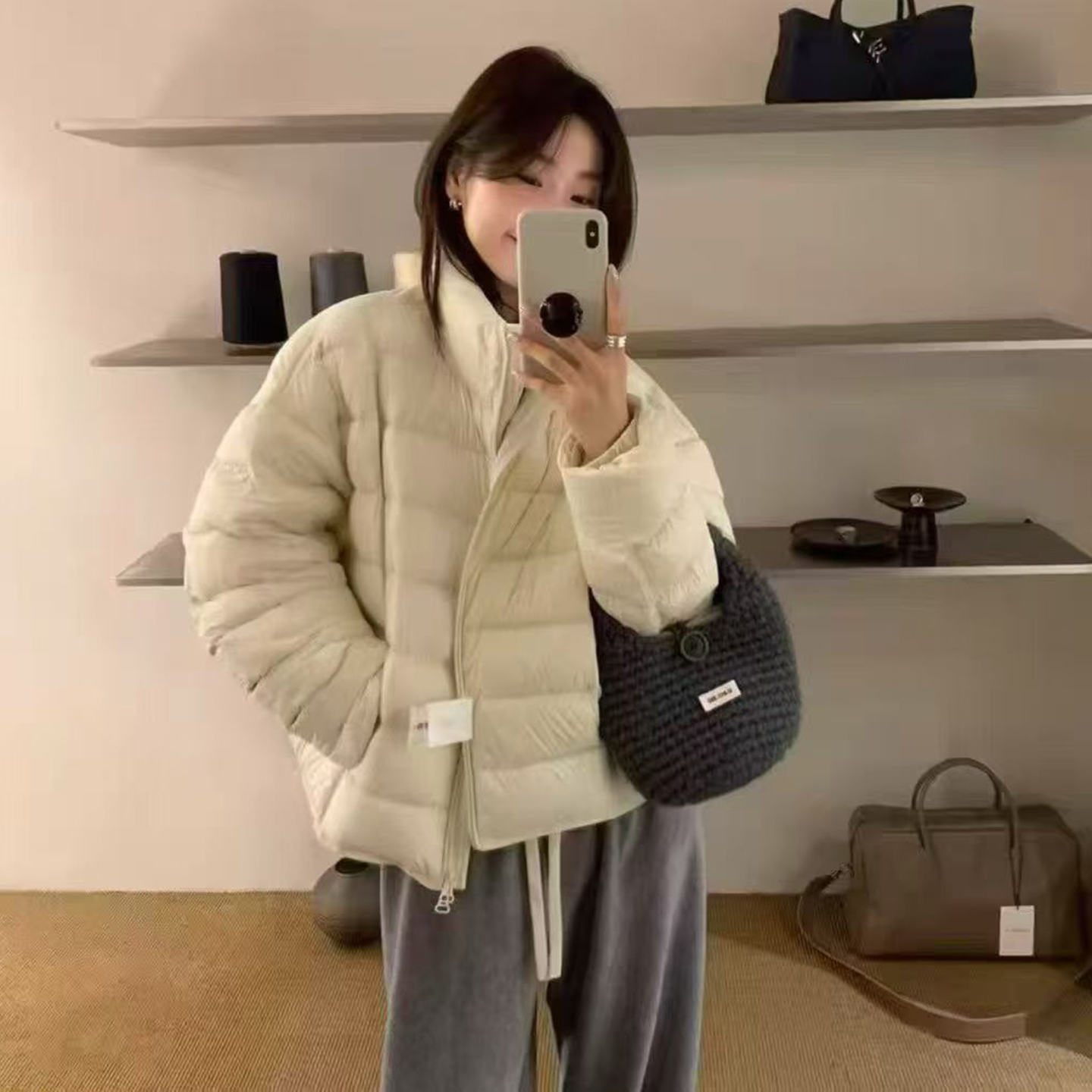 高级感超好看立领排骨羽绒服加厚