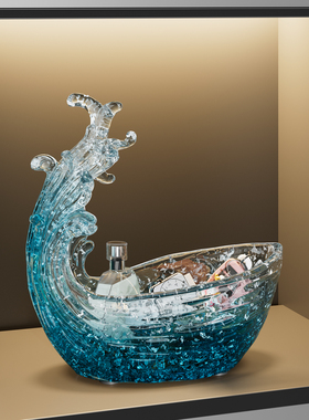 风生水起钥匙收纳玄关摆件现代轻奢客厅茶几装饰品乔迁新居礼物