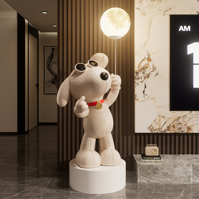 比格犬客厅摆件高端大气上档次电视柜沙发旁落地装饰乔迁新居礼物