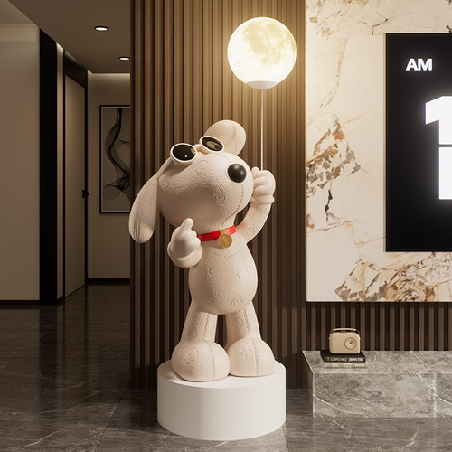 比格犬客厅摆件高端大气上档次电视柜沙发旁落地装饰乔迁新居礼物