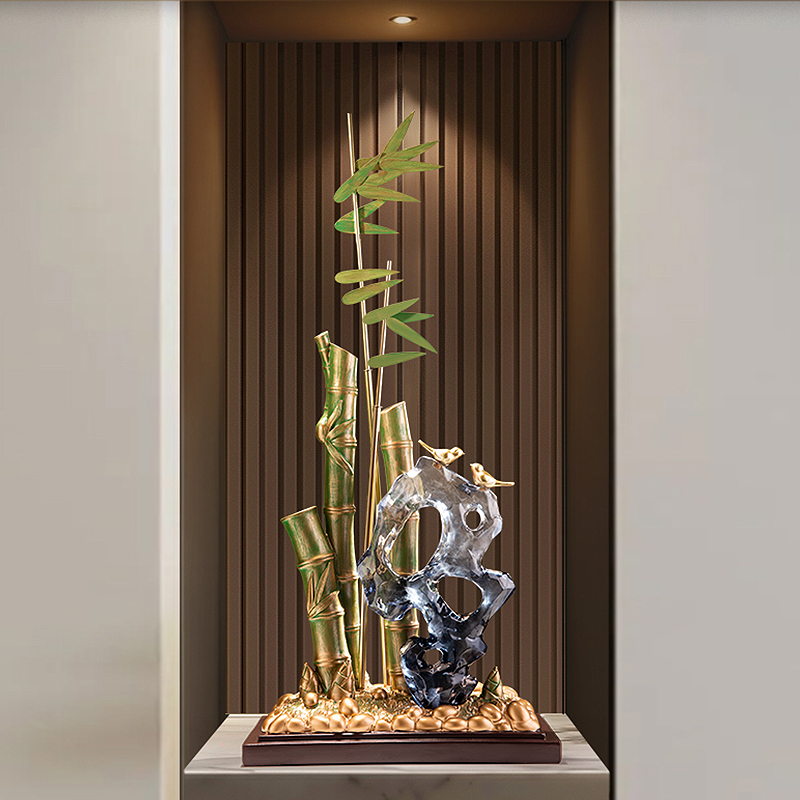 节节高升竹子入门玄关摆件高级感