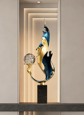 风生水起入玄关摆件客厅轻奢高档壁龛装饰办公室招财乔迁开业礼品