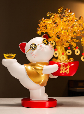发财树招财猫摆件开业礼物店铺收银柜台家居客厅装饰品乔迁新居礼
