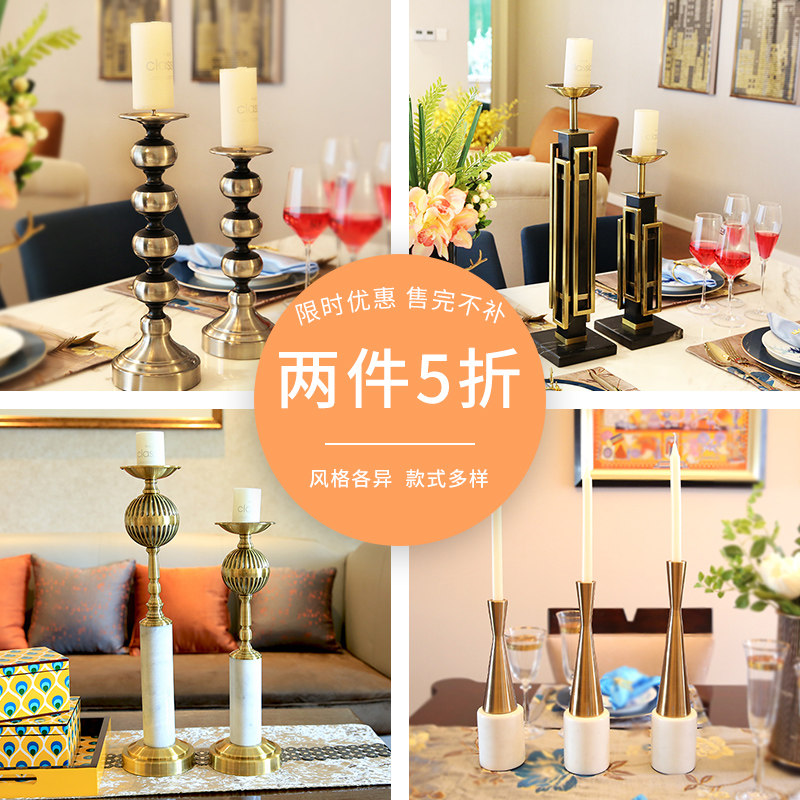 美式金属蜡烛台摆件浪漫烛光晚餐道具欧式餐厅餐桌装饰品摆设轻奢|msdalam kategori Aksesori rumah, lilin/candlestick, candlestick - dari Buy2taobao.com untuk memberikan perkhidmatan ejen Taobao profesional membeli