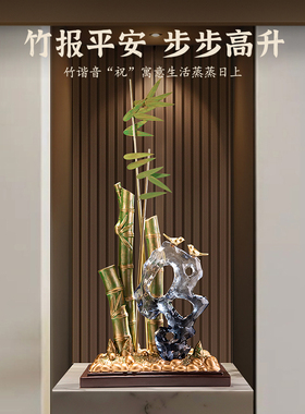 盛盛竹制入口装饰品高端小众客厅装饰工艺品乔迁礼品