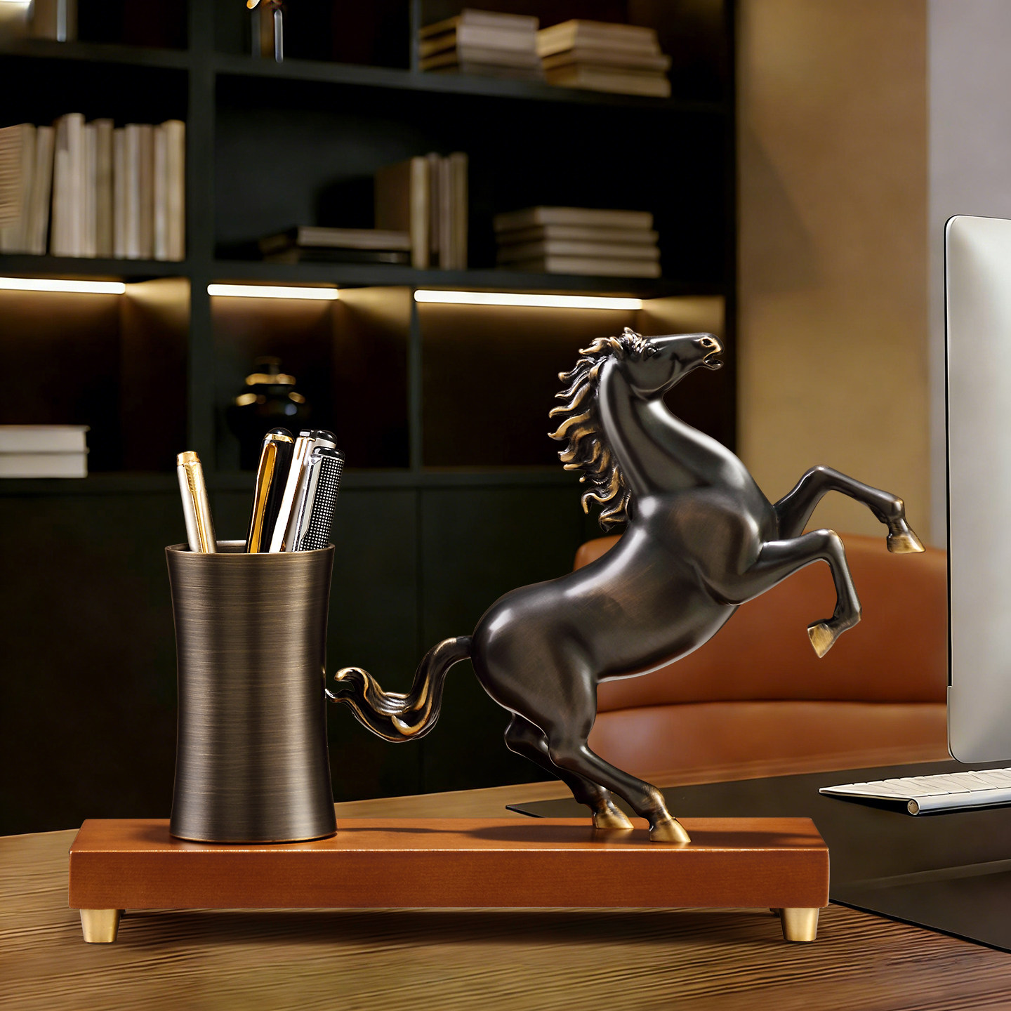 铜摆件马到成功笔筒送老师领导办公室书房桌面装饰品轻奢高档礼物,家居饰品,装饰摆件,淘宝优惠券,粉丝福利购,淘宝优惠卷