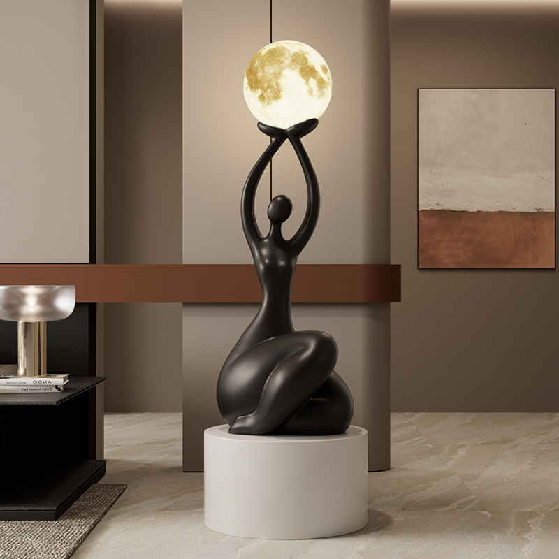 抽象艺术大型落地摆件月球灯客厅电视柜沙发旁家居装饰品乔迁礼物